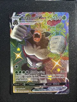 Pokemon Card Rillaboom VMAX SV106/SV122 Shining Fates Full Art Ultra Rare Played - Image 1