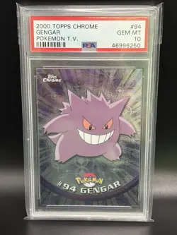 GENGAR Pokemon Card - 2000 Topps Chrome - #94 - Pokemon T.V. - PSA 10 - Image 1