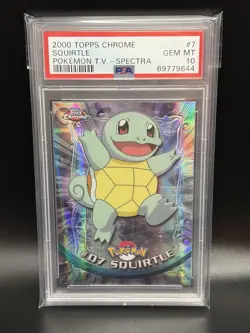 SQUIRTLE Pokemon Card - 2000 Topps Chrome - #7 - Pokemon T.V. Spectra - PSA 10 - Image 1