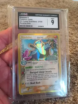 CGC 9 Blastoise EX Crystal Guardians 2/100 Reverse Holo STAMPED Pokemon Card - Image 2