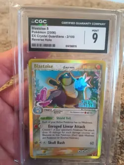 CGC 9 Blastoise EX Crystal Guardians 2/100 Reverse Holo STAMPED Pokemon Card - Image 4