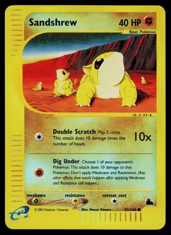 Pokemon Card - Sandshrew Skyridge 92/144 Common Reverse Holo - Image 1