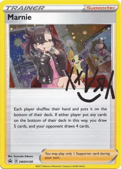 Pokemon Card - Marnie SWSH120 Sword & Shield Black Star Promo SWSH Holo - Image 1