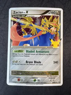 Zacian LV. X SWSH135 SWSH: Sword & Shield Promo Cards Holo Celebrations Pokemon - Image 1