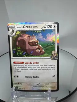 Arven’s Greedent 159/182 Cosmos Holo Pokemon Card | Destined Rivals | NM - Image 1
