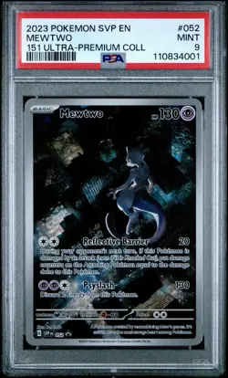 Pokemon 2023 151 SVP en Mewtwo 052 Ultra Premium Black Star Promo PSA 9 - Image 1