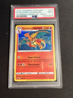 Pokemon Special Delivery Charizard SWSH075 Promo Holo PSA 9 Sword & Shield 2022 - Image 1