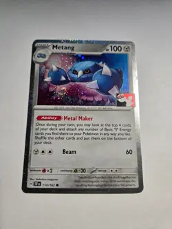 Pokemon TCG Metang Cosmo Holo Prize Pack 114/162 NM - SWIRL - Image 1