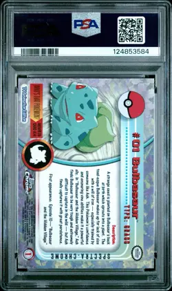BULBASAUR 2000 TOPPS CHROME POKEMON T.V. SPECTRA #1 PSA 10 - Image 2