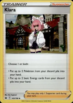Pokemon SWSH Chilling Reign COSMOS HOLO Klara 145/198 - Near Mint (NM) (DB) - Image 1