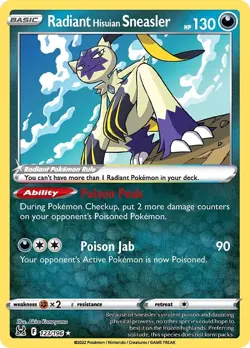 Radiant Hisuian Sneasler 123/196 Ultra Rare Lost Origin Pokemon TCG Near Mint - Image 1