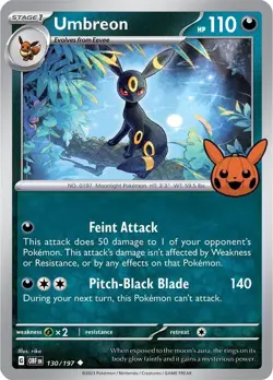 Pokemon TCG Halloween Trick Or Trade 2024 Umbreon #130/197 Regular Uncommon - Image 1