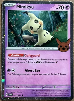 Pokemon TCG Halloween Trick Or Trade 2024 Mimikyu #37/91 Cosmos Rare - Image 1