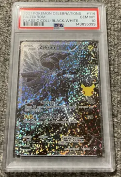 PSA 10 2021 Pokemon Celebrations FA/Zekrom Classic Coll - Black/White - Image 1