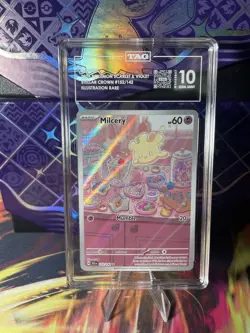 TAG 10 GEM Mint Milcery 152/142 Illustration Rare Full Art - Pokemon SV07 SCR - Image 1