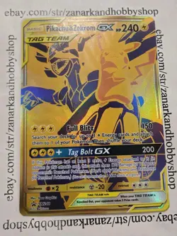 Pokemon Pikachu & Zekrom GX SM248 Black Star Promo Holo STANDARD SIZE LP - Image 1
