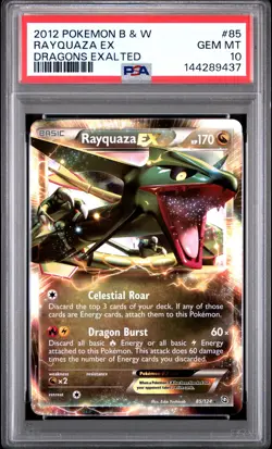 2012 POKEMON B&W DRAGONS EXALTED #85 RAYQUAZA EX PSA 10 - Image 1