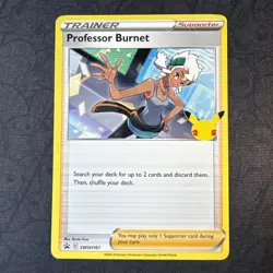 Professor Burnet 25th Anniversary Stamp SWSH167 Celebrations Pokemon - Image 1