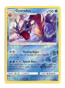 Gyarados 33/147 Rare Reverse Holo SM - Burning Shadows Pokemon NM - Image 1