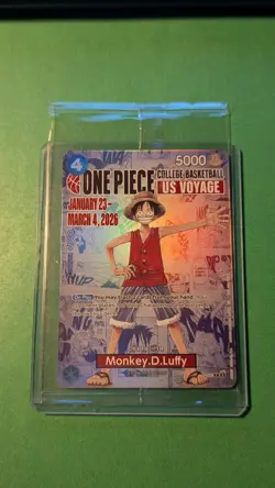 One Piece Monkey D. Luffy US Voyage College Basketball Promo Card Gonzaga SEALED - Image 1