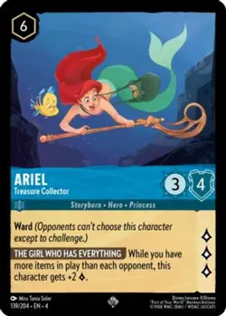 4x Ariel - Treasure Collector - 139/204 - Super Rare NM-Mint Disney Lorcana: Urs - Image 1