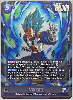 Dragon Ball Super Fusion World - Vegeta FB09-045 Alternate Art SR Dual Evolution - Image 1