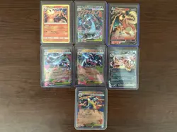 Pokemon Charizard, Mega Charizard X Card Lot 7 Holo & Regular English - Image 1