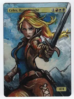 Celes, Rune Knight Altered Art Mtg Hand Painted Card Commander - Image 1