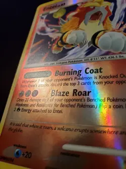 Pokemon Secret Wonders Entei Reverse Holographic Card, Ungraded, Lightly Used - Image 2