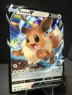 Eevee V Ultra Rare 108/159 Crown Zenith Holo Basic Pokemon Card 2023 - Image 1