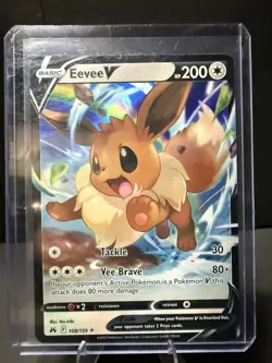 Eevee V Ultra Rare 108/159 Crown Zenith Holo Basic Pokemon Card 2023 - Image 3