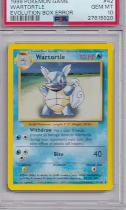 Pokemon-1999 Game Wartortle Evolution Box Error- PSA 10 (556) - Image 1