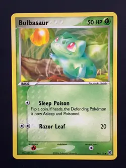 Bulbasaur 54/112 Pokemon FireRed & LeafGreen Common Near Mint (NM) 2004 - Image 1