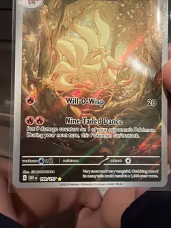 Pokemon Ninetales Illustration Rare Full Art Holo 199/197 SV03 Obsidian Flames🔥 - Image 3
