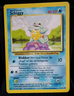 Pokemon TCG Schiggy 63/102 Basis Set Deutsch 1999 Excellent - Image 1