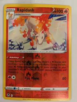 Rapidash - 022/195 - Silver Tempest Pokemon Reverse Holo Foil Nice! - Image 1