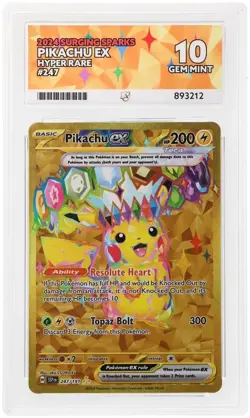 Pokemon TCG Surging Sparks Pikachu EX 247/191 Hyper Rare Ace 10 - Image 1