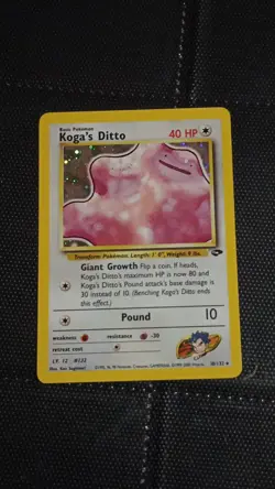 Pokemon Koga's Ditto Holo Rare Unlimited 10/132 Gym Challenge 40 HP - Image 1