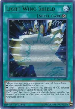 Light Wing Shield - DUSA-EN039 - Ultra Rare - 1st Edition - Lightly Played - Image 1