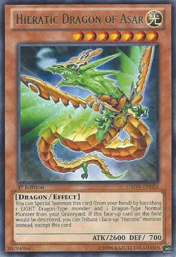 Hieratic Dragon of Asar - GAOV-EN024 - Rare - Unlimited Edition - Lightly Played - Image 1