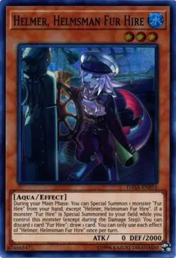 Helmer, Helmsman Fur Hire - DASA-EN016 - Super Rare - Unlimited - Lightly Played - Image 1