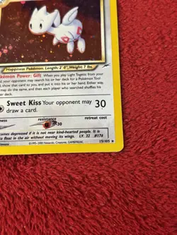 Light Togetic 15/105 Neo Destiny Holo Wotc Pokemon Card Played - Image 4