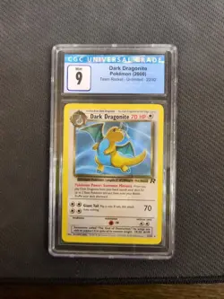 CGC 9 Dark Dragonite 22/82 Rare Team Rocket Pokemon Card - Image 1