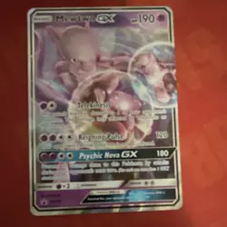 Pokemon Mewtwo GX SM196 Promo Holo Basic 190HP Psychic Nova GX 180 TCG Card - Image 1