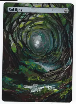 Sol Ring Altered Art Mtg Hand Painted Card Commander - Image 1
