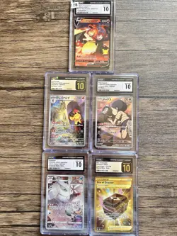 CGC Graded Pokemon Lot - Lance's Charizard V, 4 (JP) graded cards - Image 1