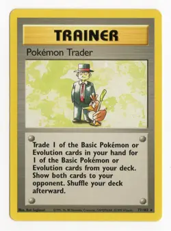 Pokemon Trader 77/102 Base Set Rare Pokemon Card NM - LP WotC - Image 1