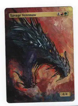 Savage Ventmaw Altered Art Mtg Hand Painted Card Commander - Image 1