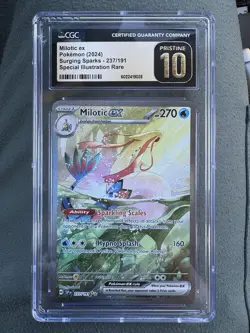 CGC 10 Pristine Milotic ex SIR Surging Sparks 237/191 Sv08 SSP EN Pokemon Card - Image 1