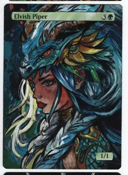 Elvish Piper Art Mtg Hand Painted Card Commander - Image 1